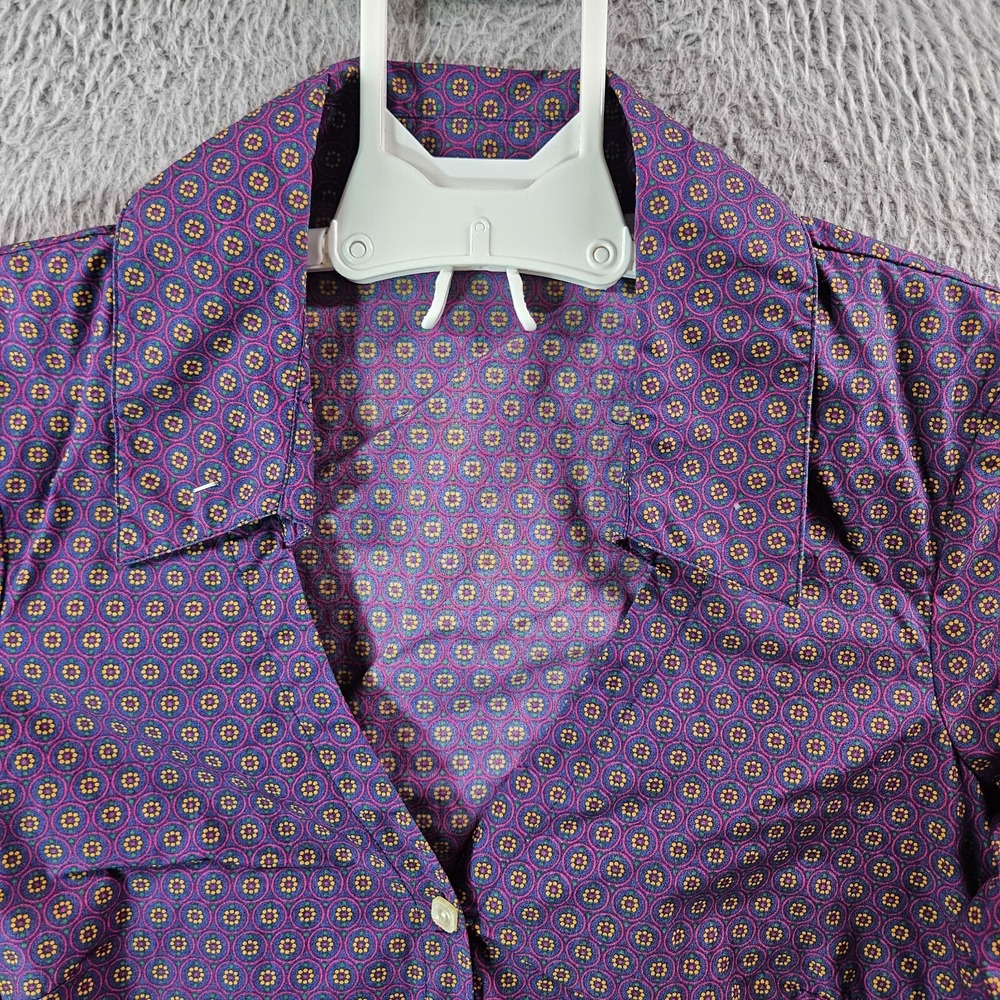 Original Penguin By Munsingwear Shirt Women 6 Fitted Button Geometric Purple